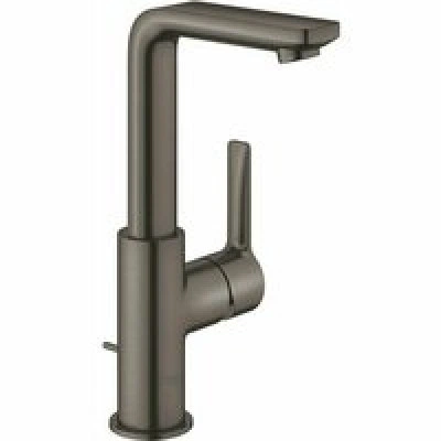 Смеситель для раковины GROHE Lineare, с донным клапаном, L-Size, темный графит матовый (23296AL1)