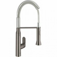 Смеситель для кухни GROHE K7 профессиональный, уменьшенный вариант, темный графит глянец (31379A00)