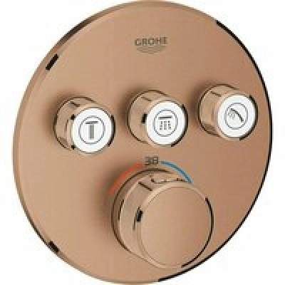 Внешняя часть термостата для душа GROHE Grohtherm SmartControl на 3 потребителя, круглая, теплый закат матовый (29121DL0) Внешняя часть термостата для душа GROHE Grohtherm SmartControl на 3 потребителя, круглая, теплый закат матовый (29121DL0)