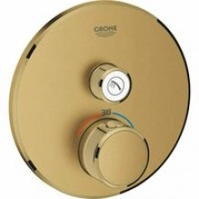 Внешняя часть термостата для душа GROHE Grohtherm SmartControl на 1 потребителя, круглая, холодный рассвет матовый (29118GN0)
