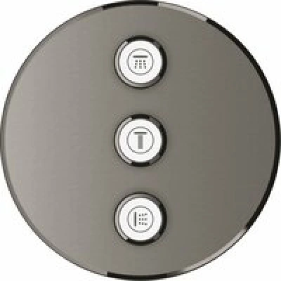 Внешняя часть переключателя потоков GROHE Grohtherm SmartControl на 3 потребителя, темный графит матовый (29122AL0) Внешняя часть переключателя потоков GROHE Grohtherm SmartControl на 3 потребителя, темный графит матовый (29122AL0)