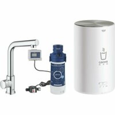 Комплект для кухни GROHE Red Mono с L-образным вентилем, бойлером M-Size и фильтром, хром (30339001)