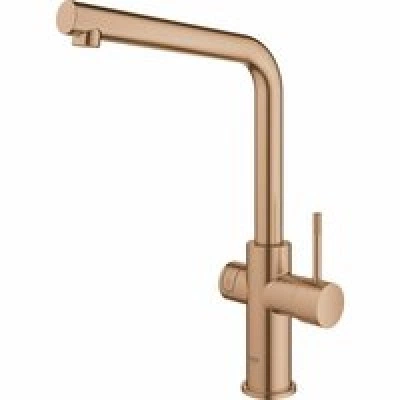 Комплект для кухни GROHE Red Duo II с бойлером M-size, смеситель с L-образным изливом, теплый закат матовый (30327DL1) Комплект для кухни GROHE Red Duo II с бойлером M-size, смеситель с L-образным изливом, теплый закат матовый (30327DL1)