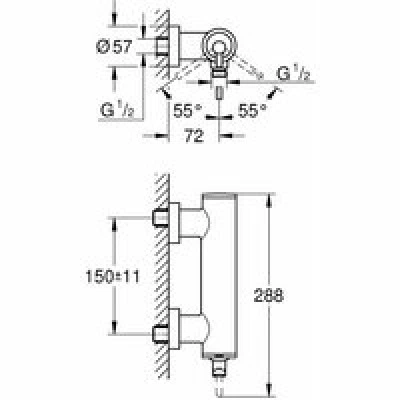 Смеситель для душа GROHE Atrio внешнего монтажа, холодный рассвет глянец (32650GL3) Смеситель для душа GROHE Atrio внешнего монтажа, холодный рассвет глянец (32650GL3)