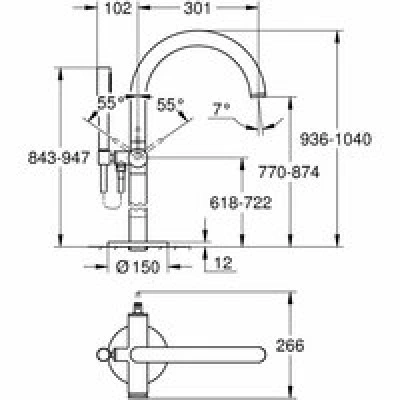 Внешняя часть смесителя для ванны GROHE Atrio напольного монтажа, холодный рассвет глянец (32653GL3) Внешняя часть смесителя для ванны GROHE Atrio напольного монтажа, холодный рассвет глянец (32653GL3)