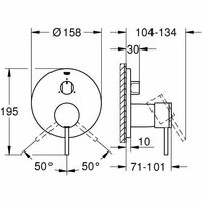 Внешняя часть смесителя для ванны GROHE Atrio на 3 потребителя, холодный рассвет глянец (24096GL3) Внешняя часть смесителя для ванны GROHE Atrio на 3 потребителя, холодный рассвет глянец (24096GL3)