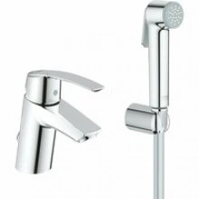 Смеситель для раковины GROHE Start с цепочкой и гигиеническим душем, хром (23123001)