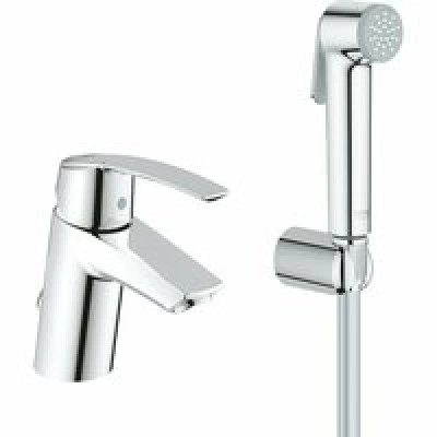 Смеситель для раковины GROHE Start с цепочкой и гигиеническим душем, хром (23123001)
