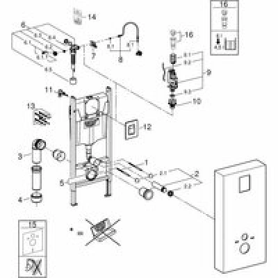 Система инсталляции GROHE Solido Monobloc для подвесного унитаза, сланцево-серый (39377XI0) Система инсталляции GROHE Solido Monobloc для подвесного унитаза, сланцево-серый (39377XI0)