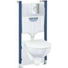 Комплект инсталляции GROHE Solido 5 в 1 с подвесным унитазом Bau Ceramic и сиденьем (39900000)