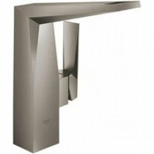 Смеситель для раковины GROHE Allure Brilliant с высоким изливом, гладкий корпус, темный графит матовый (23112AL0)