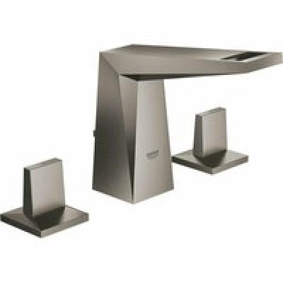 Смеситель для раковины GROHE Allure Brilliant на 3 отверстия, с донным клапаном и низким изливом, темный графит матовый (20342AL0)