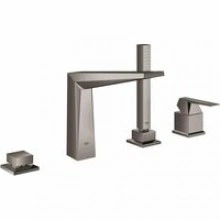 Смеситель для ванны GROHE Allure Brilliant на 4 отверстия, на край ванны, темный графит глянец (19787A01)