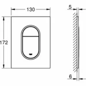 Панель смыва для унитаза GROHE Arena Cosmopolitan S, темный графит глянец (37624A00) Панель смыва для унитаза GROHE Arena Cosmopolitan S, темный графит глянец (37624A00)