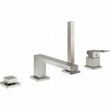 Смеситель для ванны GROHE Eurocube на 4 отверстия, на край ванны, суперсталь (19897DC1)