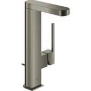 Смеситель для раковины GROHE Plus с донным клапаном и вытяжным изливом, темный графит матовый (23843AL3)