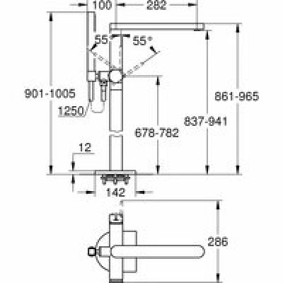 Внешняя часть смесителя для ванны GROHE Plus напольного монтажа, суперсталь (23846DC3) Внешняя часть смесителя для ванны GROHE Plus напольного монтажа, суперсталь (23846DC3)