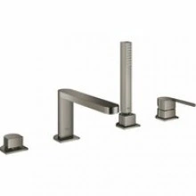 Смеситель для ванны GROHE Plus на 4 отверстия, на край ванны, темный графит матовый (29307AL3)
