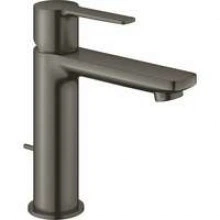 Смеситель для раковины GROHE Lineare с донным клапаном, S-Size, темный графит матовый (32114AL1)