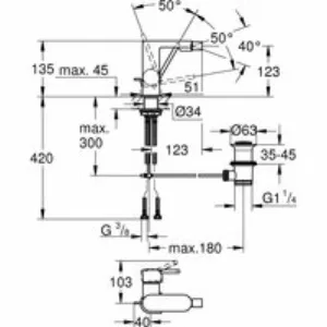 Смеситель для биде GROHE Plus с донным клапаном, темный графит матовый (33241AL3) Смеситель для биде GROHE Plus с донным клапаном, темный графит матовый (33241AL3)