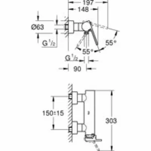 Смеситель для душа GROHE Plus, темный графит матовый (33577AL3) Смеситель для душа GROHE Plus, темный графит матовый (33577AL3)