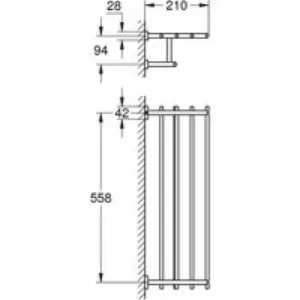 Полочка для полотенец GROHE Essentials Cube 600 мм, темный графит матовый (40512AL1) Полочка для полотенец GROHE Essentials Cube 600 мм, темный графит матовый (40512AL1)