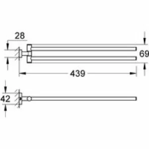 Держатель для полотенца GROHE Essentials Cube двойной, поворотный, суперсталь (40624DC1) Держатель для полотенца GROHE Essentials Cube двойной, поворотный, суперсталь (40624DC1)