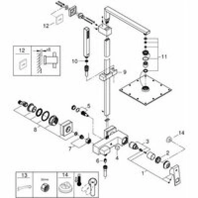 Душевая система GROHE Euphoria Cube 230 со смесителем для душа, хром (23147001) Душевая система GROHE Euphoria Cube 230 со смесителем для душа, хром (23147001)