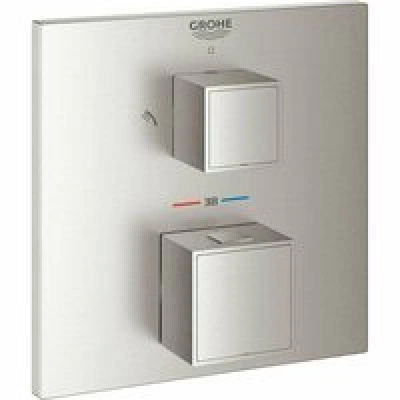Внешняя часть термостата для душа GROHE Grohtherm Cube на 2 потребителя, суперсталь (24154DC0) Внешняя часть термостата для душа GROHE Grohtherm Cube на 2 потребителя, суперсталь (24154DC0)