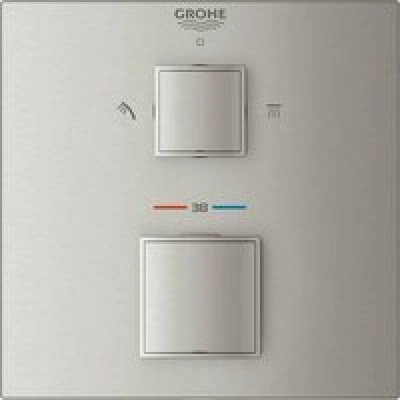 Внешняя часть термостата для душа GROHE Grohtherm Cube на 2 потребителя, суперсталь (24154DC0) Внешняя часть термостата для душа GROHE Grohtherm Cube на 2 потребителя, суперсталь (24154DC0)