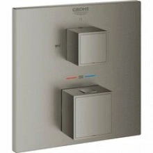 Внешняя часть термостата для ванны GROHE Grohtherm Cube на 2 потребителя, темный графит матовый (24155AL0)