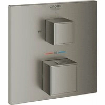 Внешняя часть термостата для ванны GROHE Grohtherm Cube на 2 потребителя, темный графит матовый (24155AL0) Внешняя часть термостата для ванны GROHE Grohtherm Cube на 2 потребителя, темный графит матовый (24155AL0)