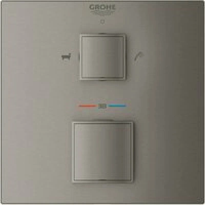Внешняя часть термостата для ванны GROHE Grohtherm Cube на 2 потребителя, темный графит матовый (24155AL0) Внешняя часть термостата для ванны GROHE Grohtherm Cube на 2 потребителя, темный графит матовый (24155AL0)