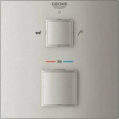 Внешняя часть термостата для ванны GROHE Grohtherm Cube на 2 потребителя, суперсталь (24155DC0) Внешняя часть термостата для ванны GROHE Grohtherm Cube на 2 потребителя, суперсталь (24155DC0)