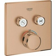 Внешняя часть термостата для ванны и душа GROHE Grohtherm SmartControl на 2 потребителя, квадратная, теплый закат матовый (29124DL0)