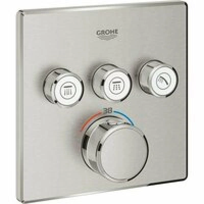 Внешняя часть термостата для душа GROHE Grohtherm SmartControl на 3 потребителя, суперсталь (29126DC0) Внешняя часть термостата для душа GROHE Grohtherm SmartControl на 3 потребителя, суперсталь (29126DC0)