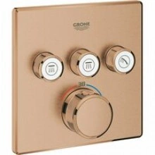 Внешняя часть термостата для душа GROHE Grohtherm SmartControl на 3 потребителя, квадратная, теплый закат матовый (29126DL0)