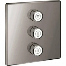 Внешняя часть переключателя потоков GROHE Grohtherm SmartControl на 3 положения, квадратная, темный графит глянец (29127A00)