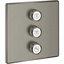 Внешняя часть переключателя потоков GROHE Grohtherm SmartControl на 3 положения, квадратная, темный графит матовый (29127AL0)