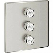 Внешняя часть переключателя потоков GROHE Grohtherm SmartControl на 3 положения, квадратная, суперсталь (29127DC0)