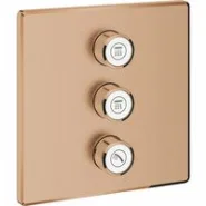 Внешняя часть переключателя потоков GROHE Grohtherm SmartControl на 3 положения, квадратная, теплый закат матовый (29127DL0)