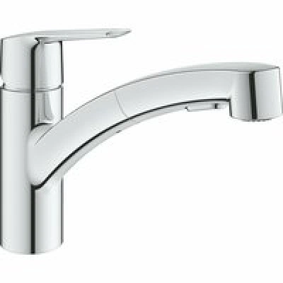 Смеситель для кухни GROHE Start QuickFix с низким вытяжным изливом, хром (30531001) Смеситель для кухни GROHE Start QuickFix с низким вытяжным изливом, хром (30531001)