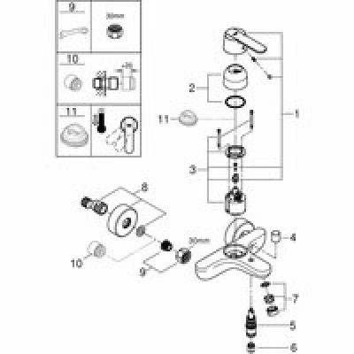 Смеситель для ванны GROHE Get, хром (32887000) Смеситель для ванны GROHE Get, хром (32887000)