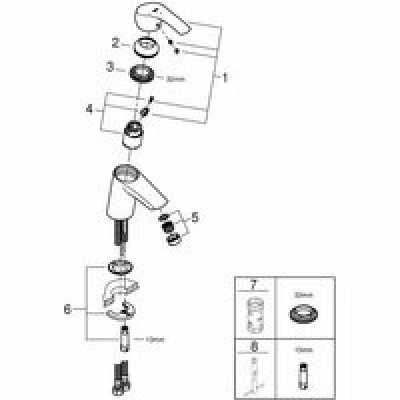 Смеситель для раковины GROHE Eurosmart с энергосберегающим картриджем, S-size, хром (32154002) Смеситель для раковины GROHE Eurosmart с энергосберегающим картриджем, S-size, хром (32154002)
