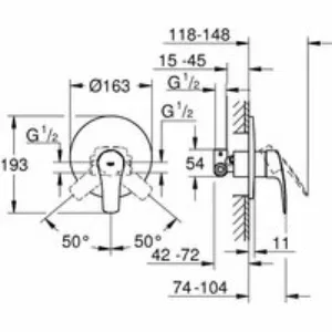 Смеситель для душа GROHE Eurosmart в комплекте с монтажной частью, хром (33556003) Смеситель для душа GROHE Eurosmart в комплекте с монтажной частью, хром (33556003)