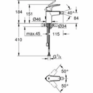 Смеситель для биде GROHE Eurosmart, S-size, хром (32927003) Смеситель для биде GROHE Eurosmart, S-size, хром (32927003)