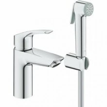 Смеситель для раковины GROHE Eurosmart с гигиеническим душем, S-size, хром (23124003)