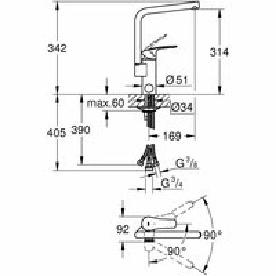 Смеситель для кухни GROHE Eurosmart, хром (31787001) Смеситель для кухни GROHE Eurosmart, хром (31787001)