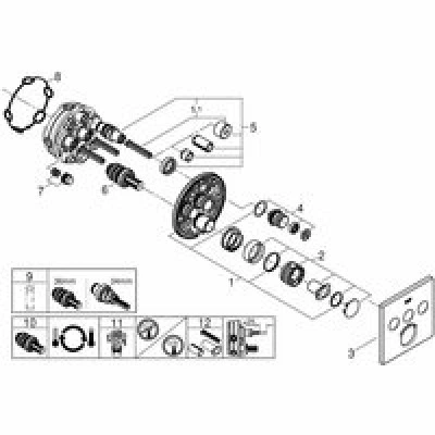 Внешняя часть термостата для душа GROHE Grohtherm SmartControl на 3 потребителя, холодный рассвет матовый (29126GN0) Внешняя часть термостата для душа GROHE Grohtherm SmartControl на 3 потребителя, холодный рассвет матовый (29126GN0)