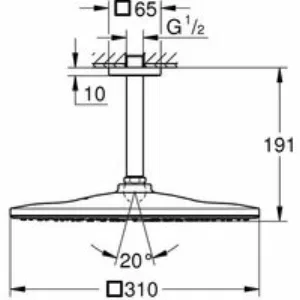 Верхний душ GROHE Rainshower Mono 310 Cube, 9,5 л/мин, 1 режим, 142 мм, холодный рассвет матовый (26566GN0) Верхний душ GROHE Rainshower Mono 310 Cube, 9,5 л/мин, 1 режим, 142 мм, холодный рассвет матовый (26566GN0)